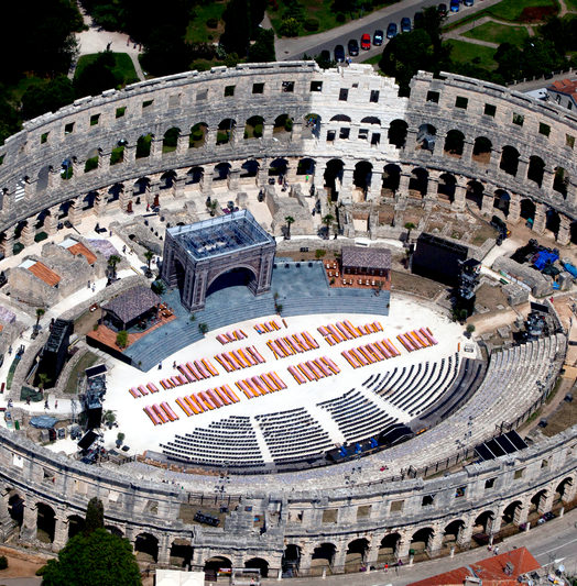 The new old amphitheater in Pula, Istria. Built around 0 AD/BC a